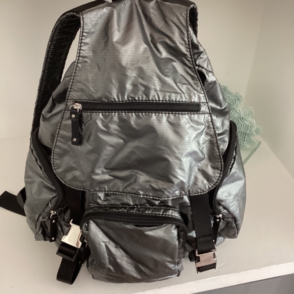 Bebe Sport Gray Nylon Retha Backpack - Picture 13 of 14